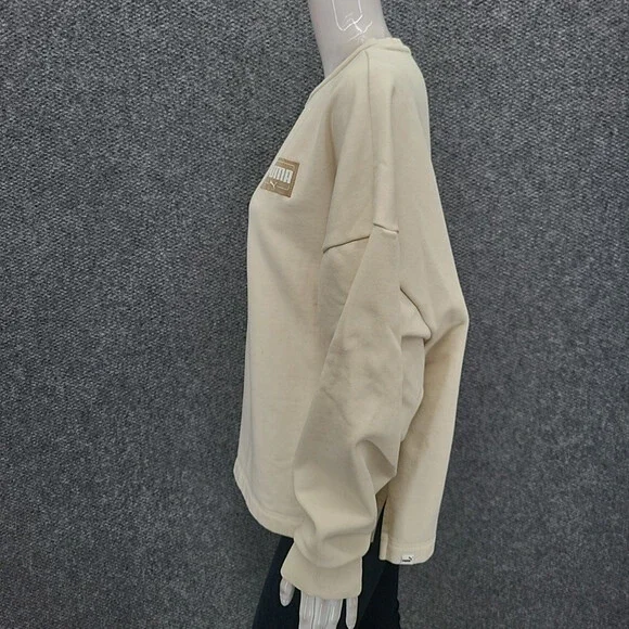 Puma Womens Sweatshirt XX-Large Size Off White Everyday Modern Pullover Top - Picture 7 of 11